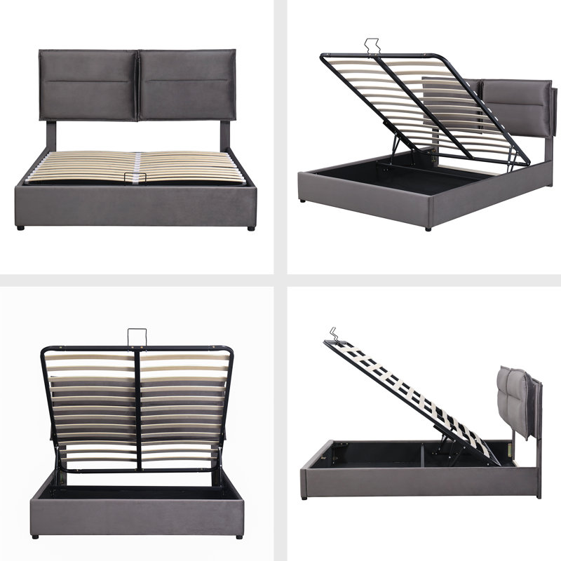 Latitude Run® Upholstered Bed Frame With Lift Up Storage, Soft Velvet